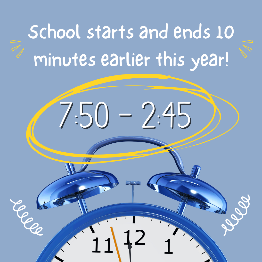 School Starts and Ends 10 minutes earlier this year! Lesher Middle School